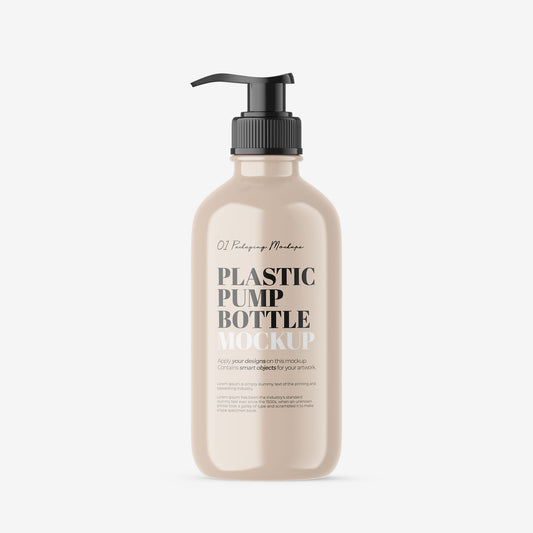 Plastic Pump Bottle - Soap Bottle - Editable Lid