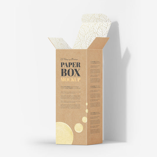 Open Cardboard Box Mockup