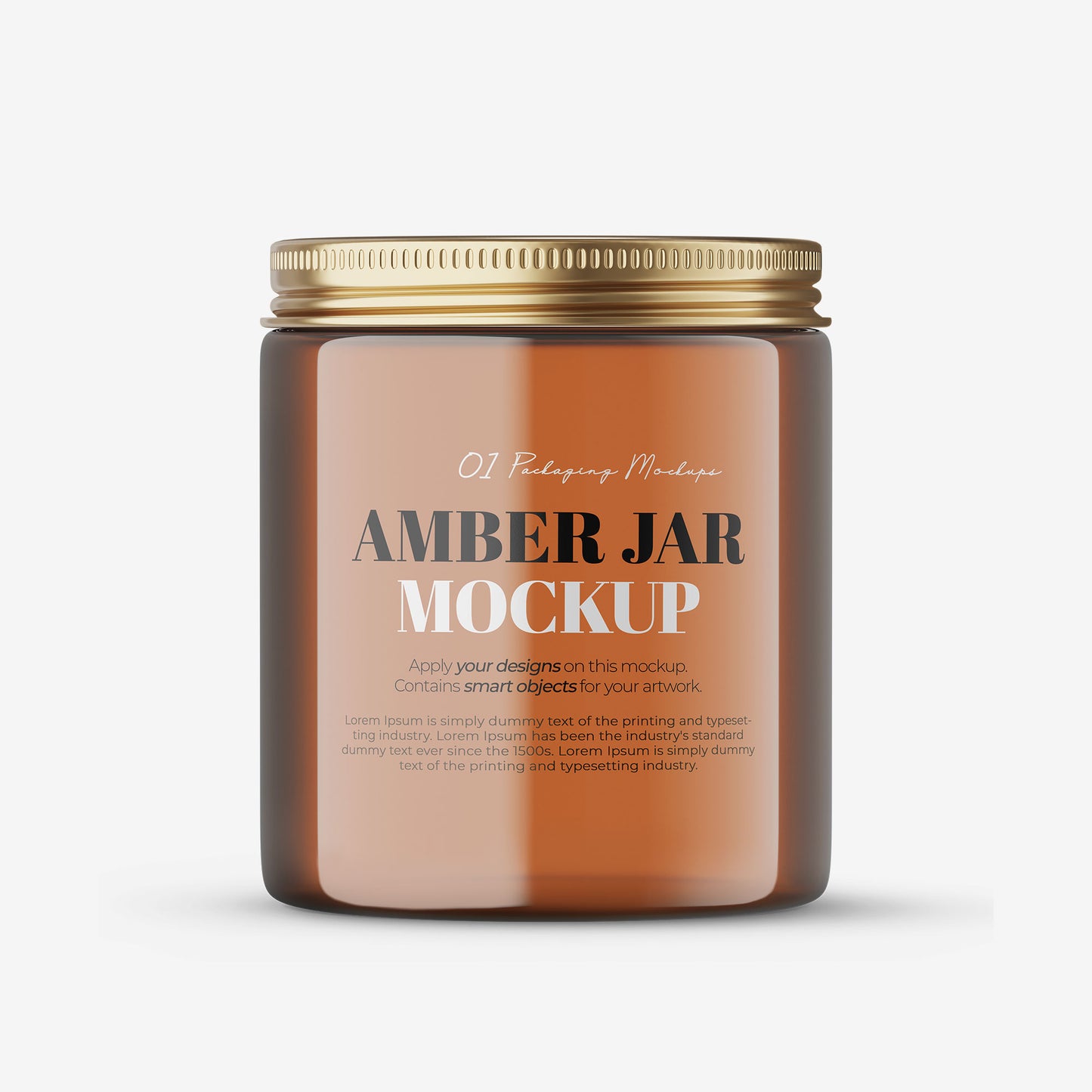 Glossy Amber Jar - 4OZ - Editable Lid