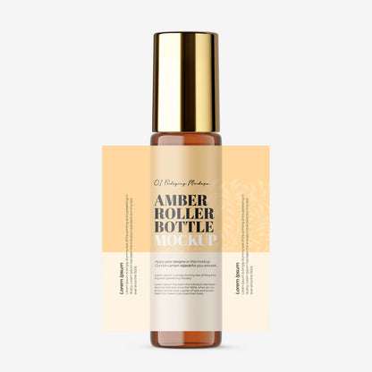 Amber Glass Roller Bottle With Expanded Label