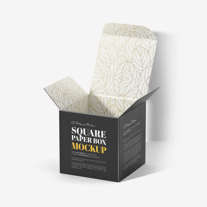 Square Open Paper Box Mockup