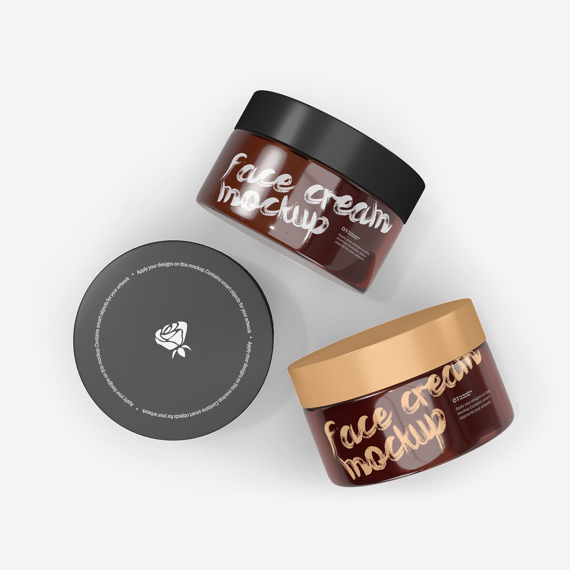 Amber Cream Jars - Cosmetic Mockup