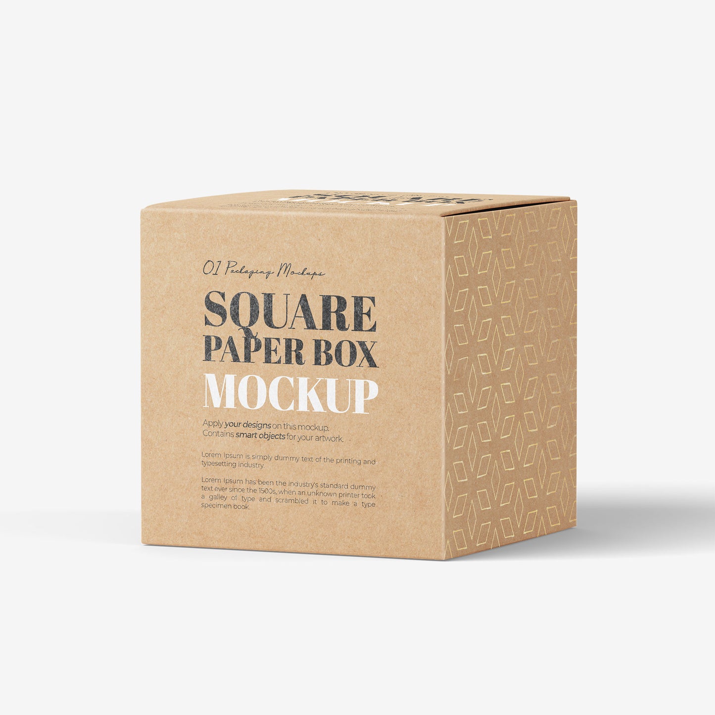 Square Cardboard Box Mockup