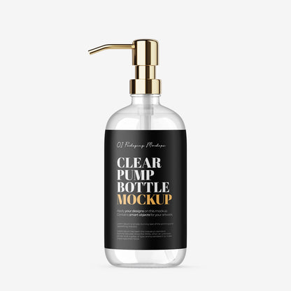 Clear Pump Bottle - Soap Bottle - Editable Lid