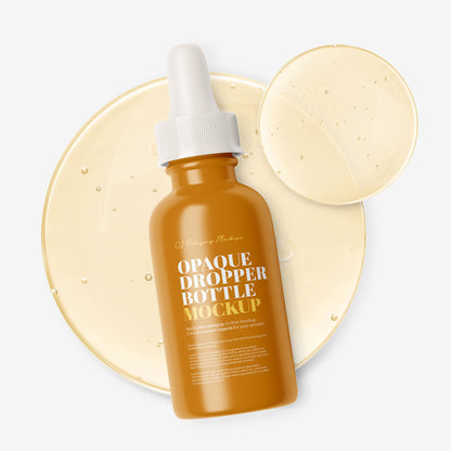 Glossy Dropper Bottle With Serum Bubbles