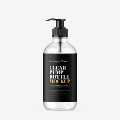 Clear Pump Bottle - Soap Bottle - Editable Lid