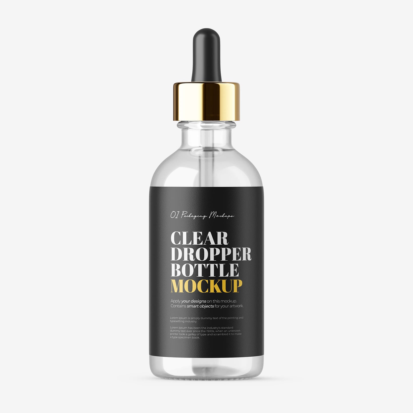 Clear Dropper Bottle - Editable Lid