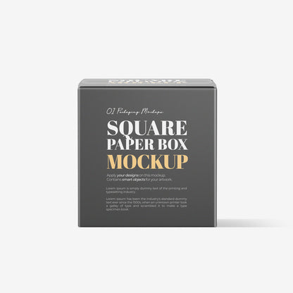 Square Paper Box Mockup