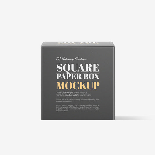 Square Paper Box Mockup