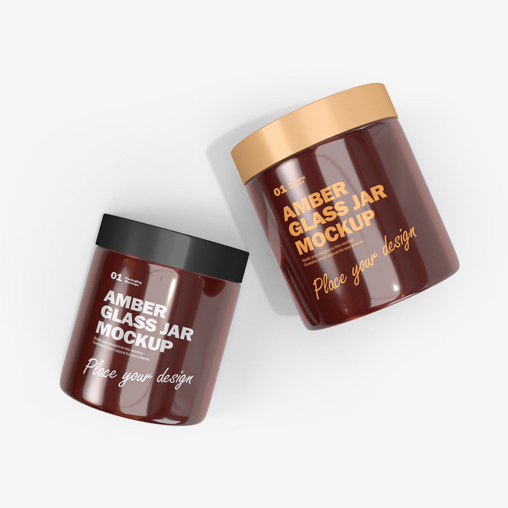 Amber Cream Jars - Cosmetic Mockup