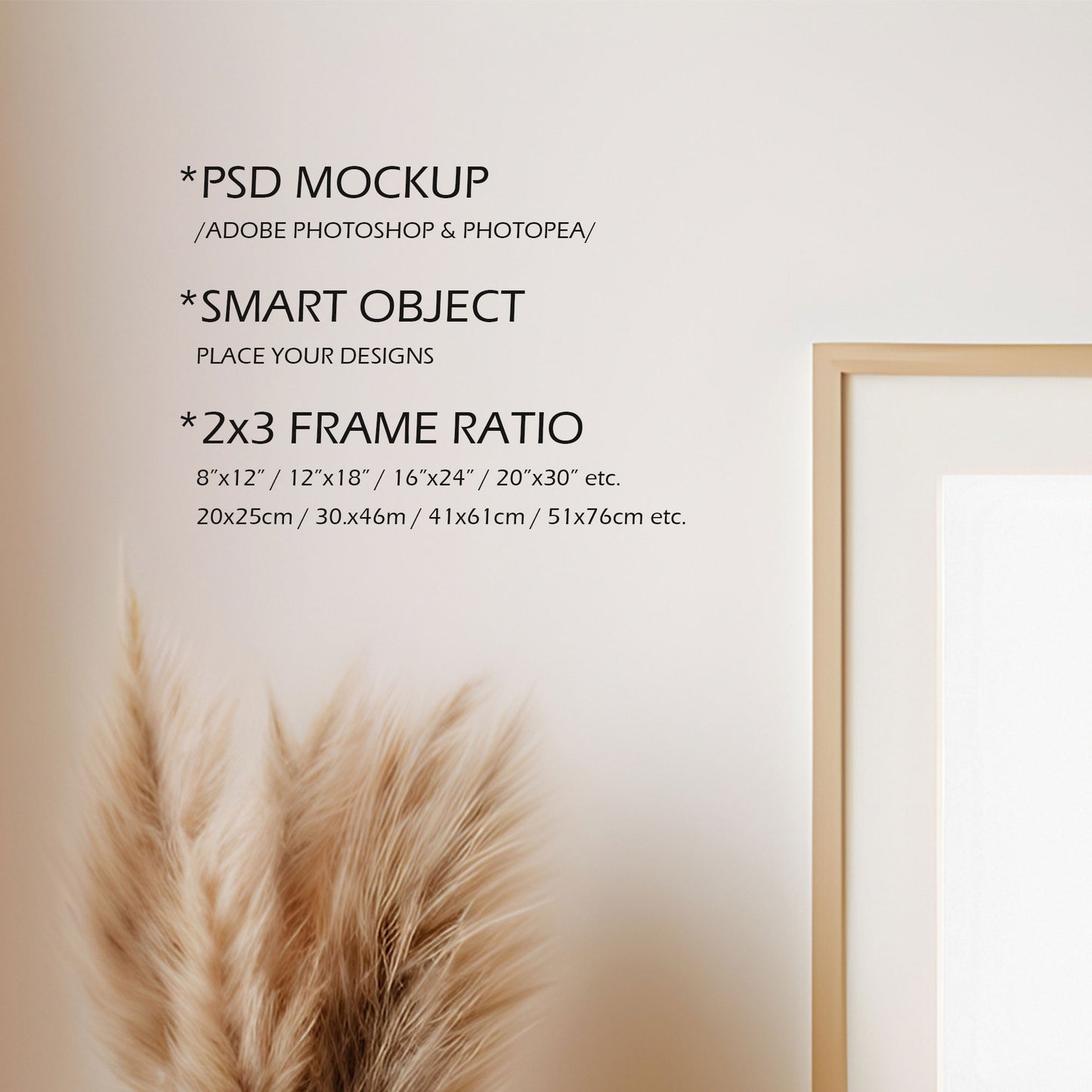 Nursery Picture Frame Mockup - 2:3 Frame Ratio - Boho Edition