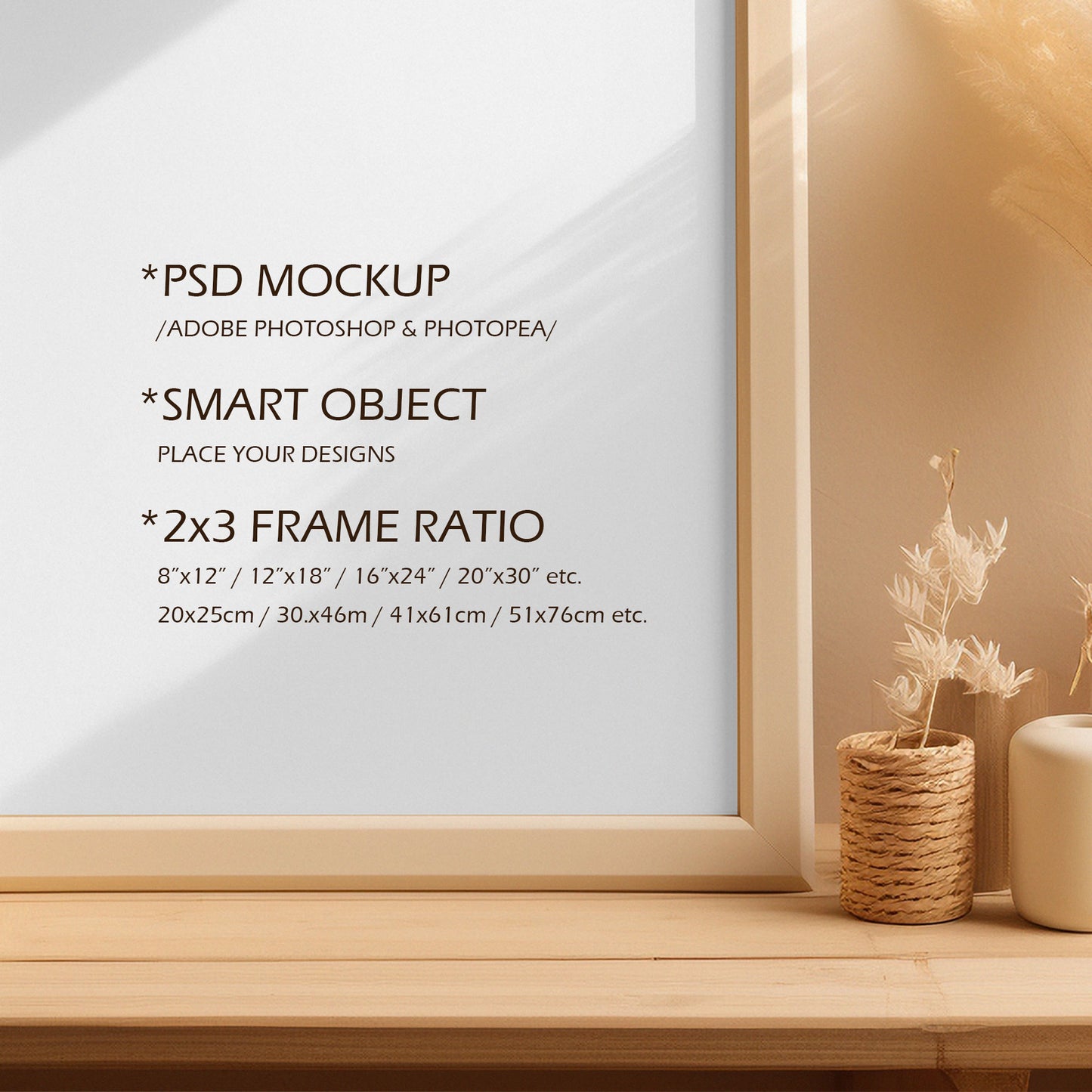 Nursery Picture Frame Mockup - 2:3 Frame Ratio - Boho Edition