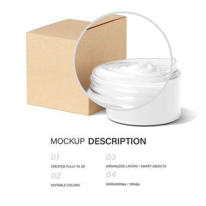 Open Clear Cream Jar With Cardboard Box - 2 OZ