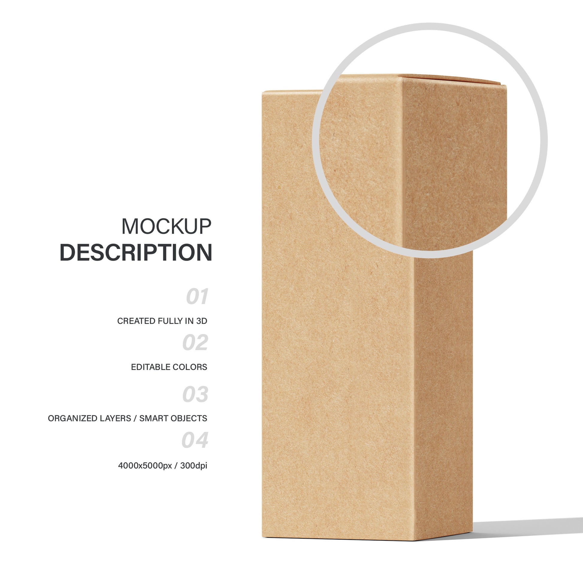 Tall Cardboard Box - 5 Mockups Bundle