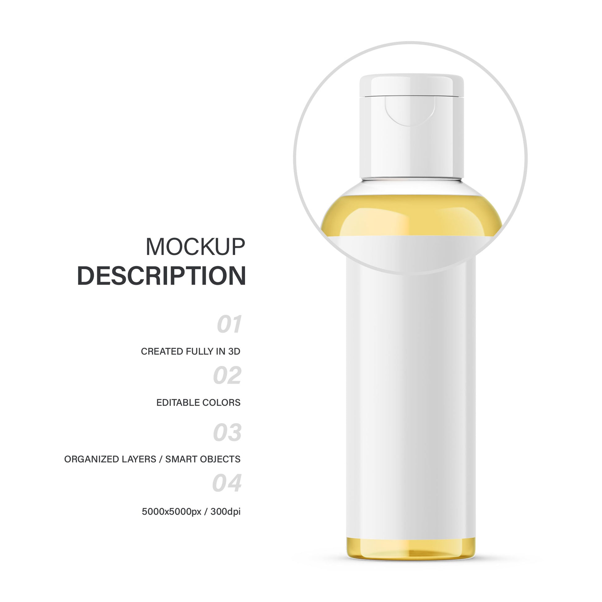 Oil in Clear Flip Top Bottle - 100 ml