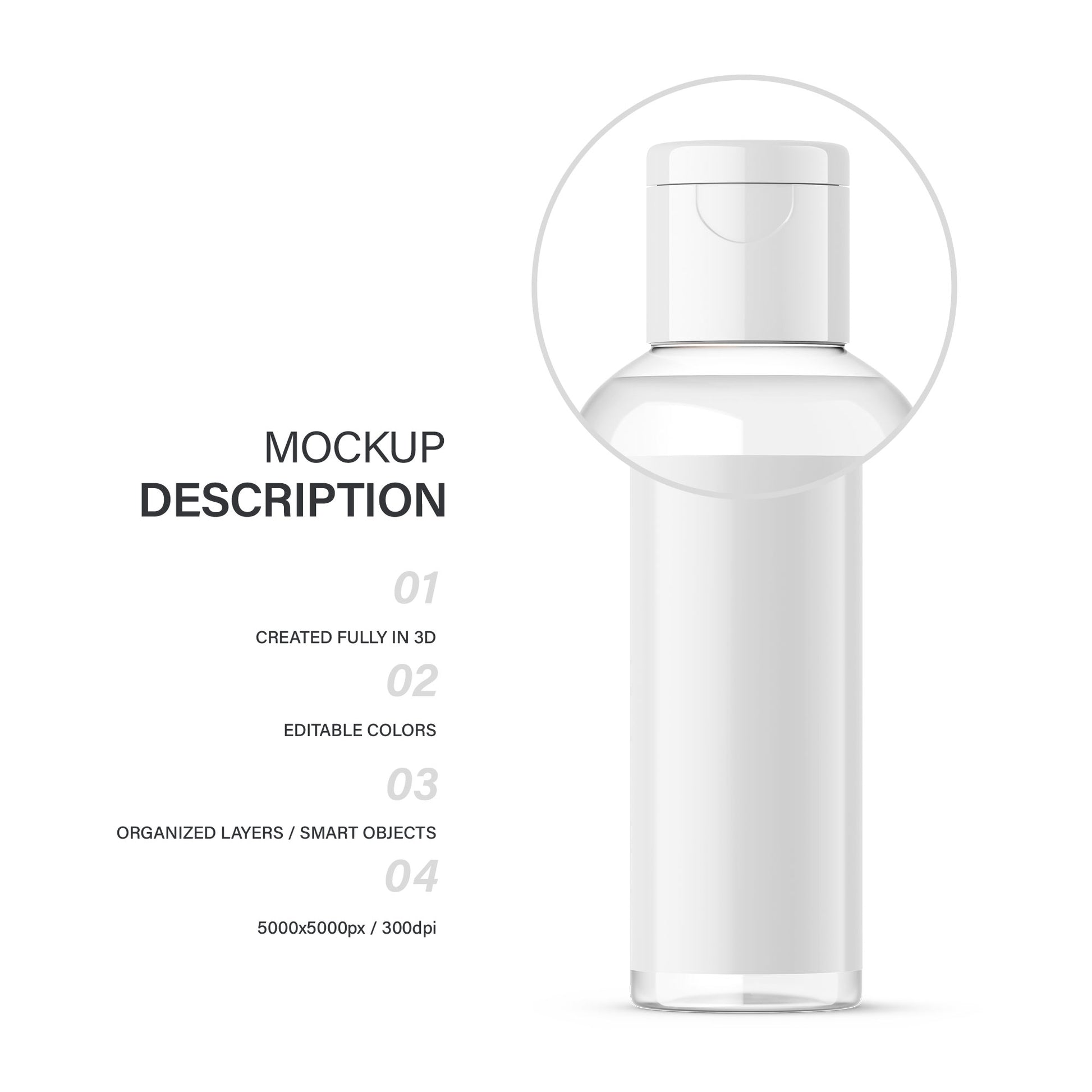 Clear Flip Top Bottle - 100 ml