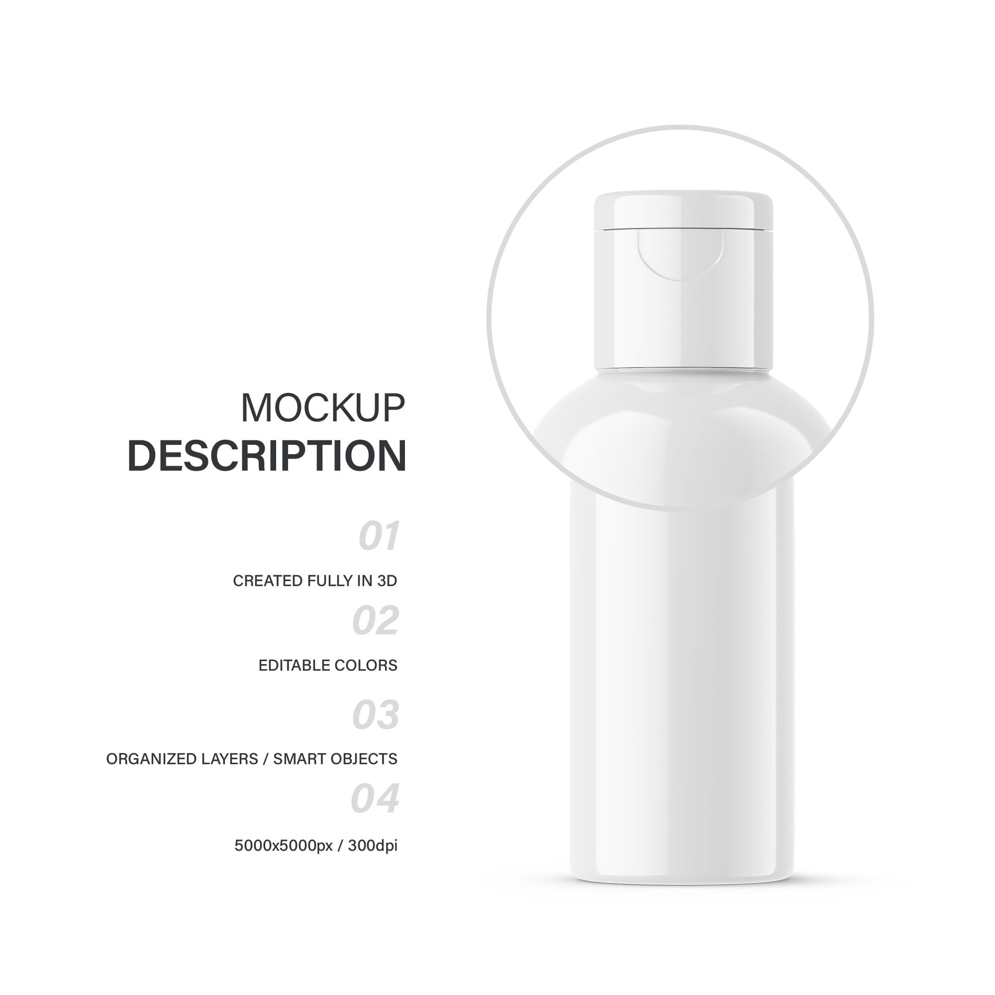 Plastic Flip Top Bottle - 50 ml