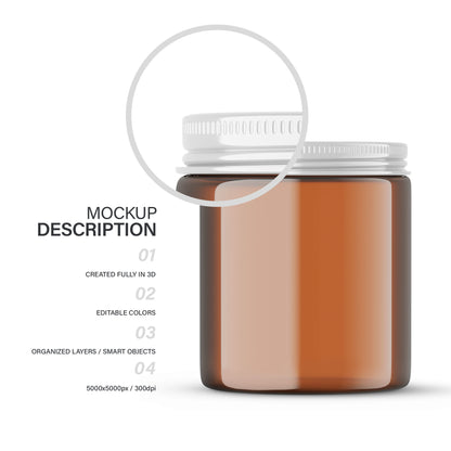 Glossy Amber Jar - 4OZ - Editable Lid