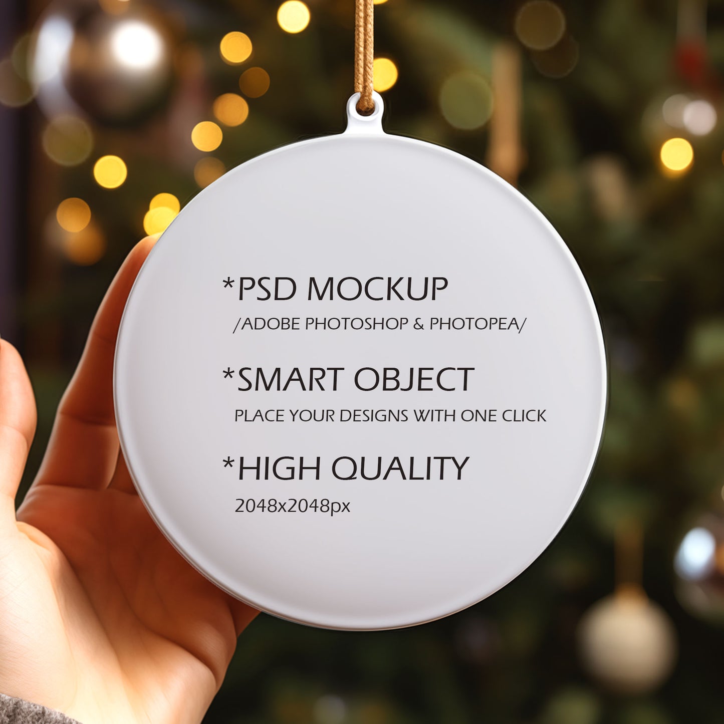 Digital Ceramic Christmas Ornament Mockup