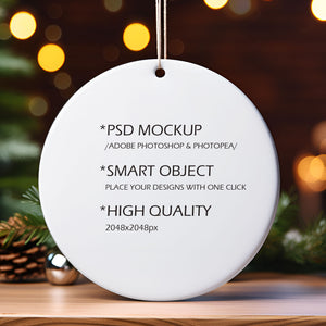 Ceramic Christmas Ornament Mockup