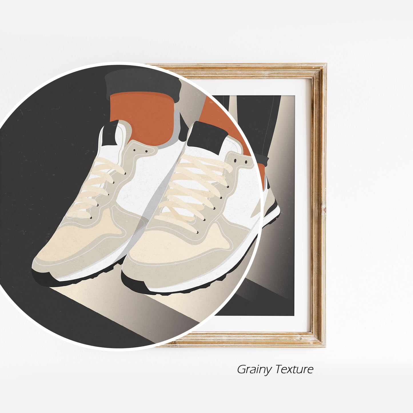 Beige Girl Sneakers - Digital Illustration | Ready to Print Wall Art