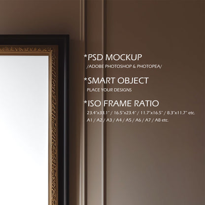 Picture Frame Mockup - ISO Frame Size - Victorian Style