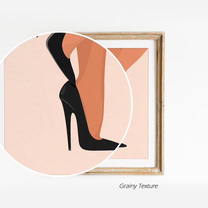 Woman Legs With Black High Heels - Digital Illustration | Ready to Print Wall Art