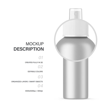 Metallic Spray Bottle - Editable Lid