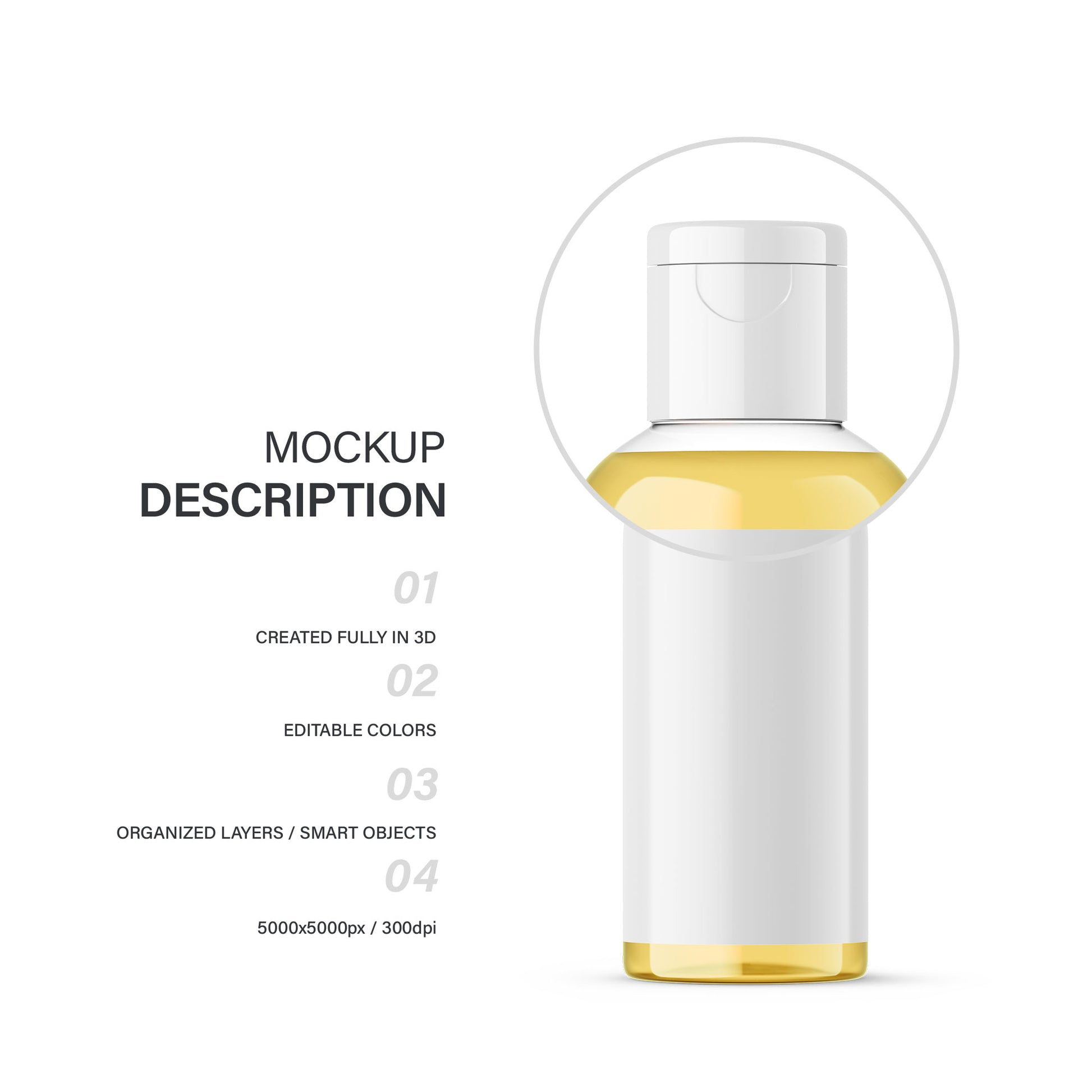 Oil in Clear Flip Top Bottle - 50 ml