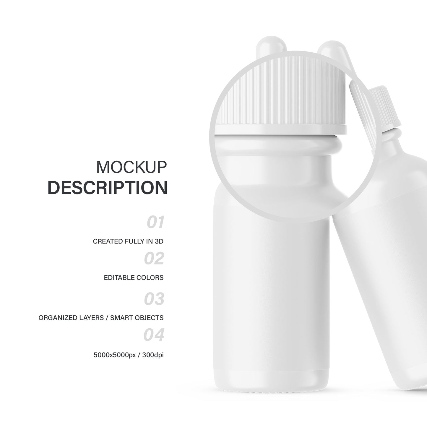 Glossy Dropper Bottle - Editable Lid