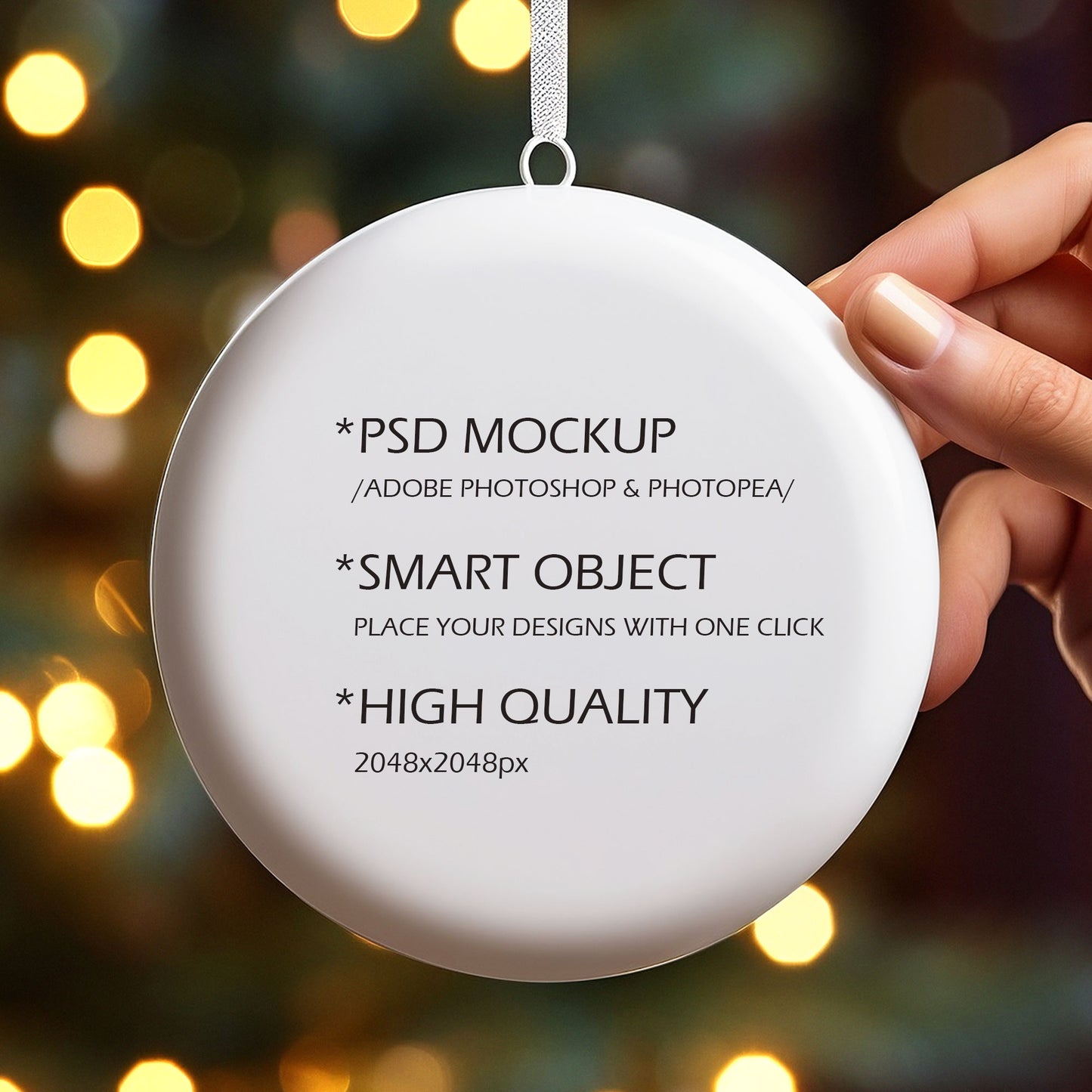 Digital Ceramic Christmas Ornament Mockup