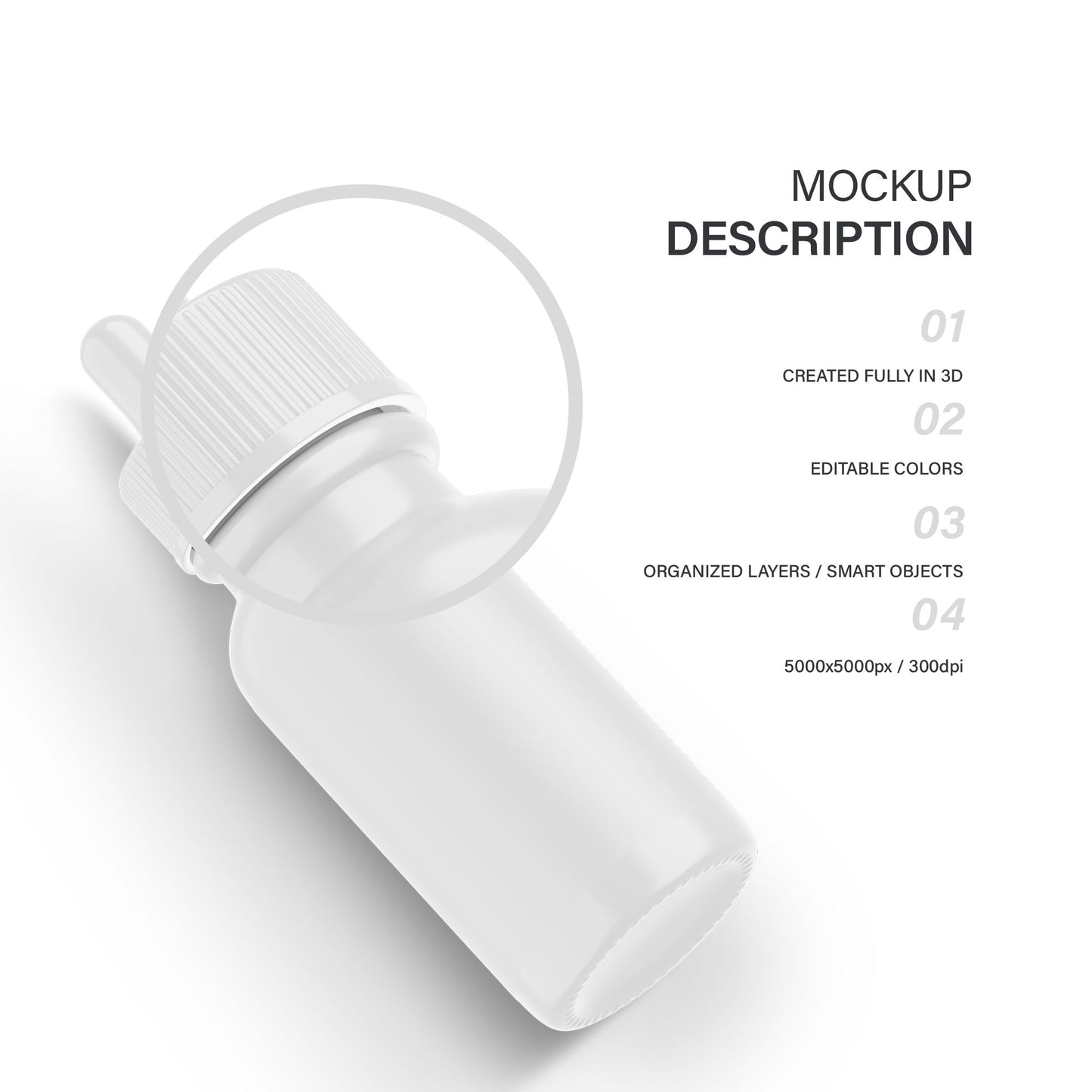 Glossy Dropper Bottle - Editable Lid