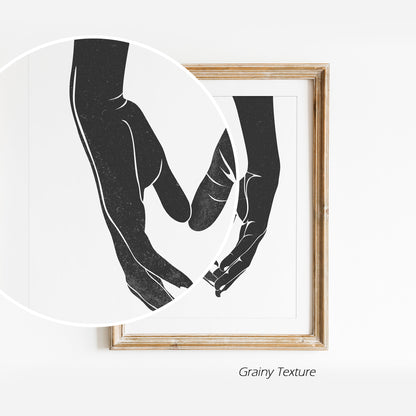 Love Couple Hands - Digital Illustration | Ready to Print Wall Art