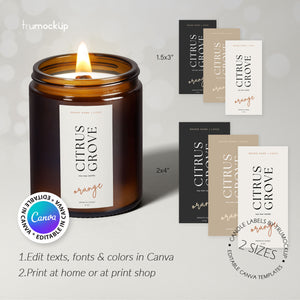 Printable Candle Labels - vol.2 - Editable Canva Templates