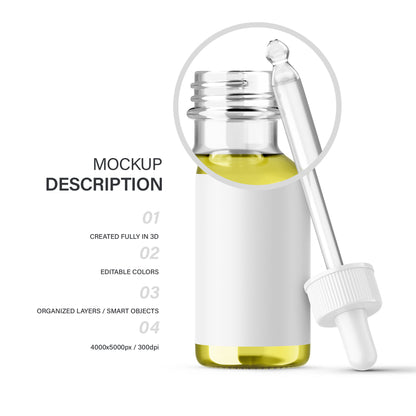 Clear Dropper Bottle - Editable Oil Color