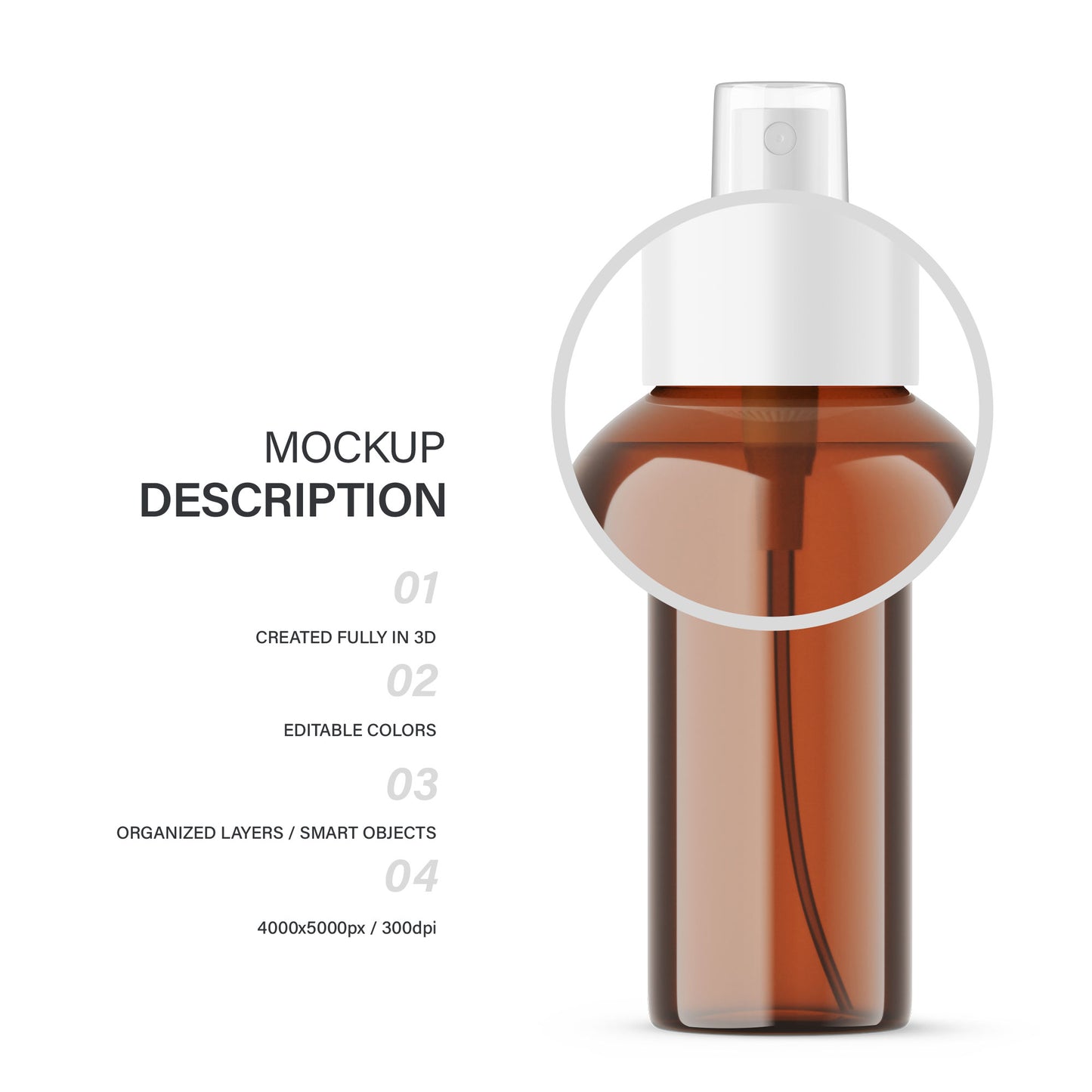 Amber Spray Bottle - Editable Lid