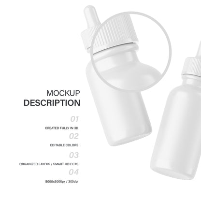 Glossy Dropper Bottle - Editable Lid