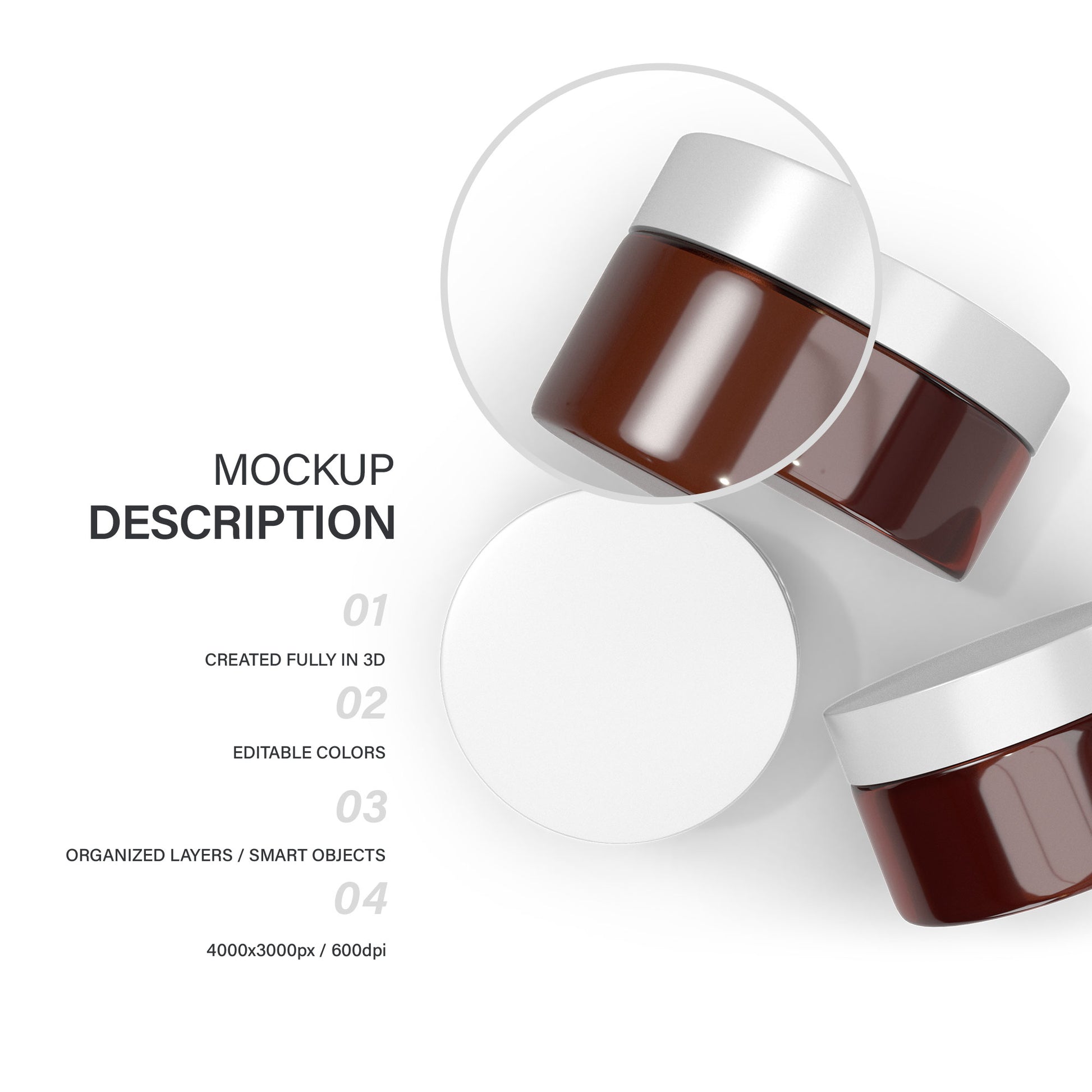 Amber Cream Jars - Cosmetic Mockup