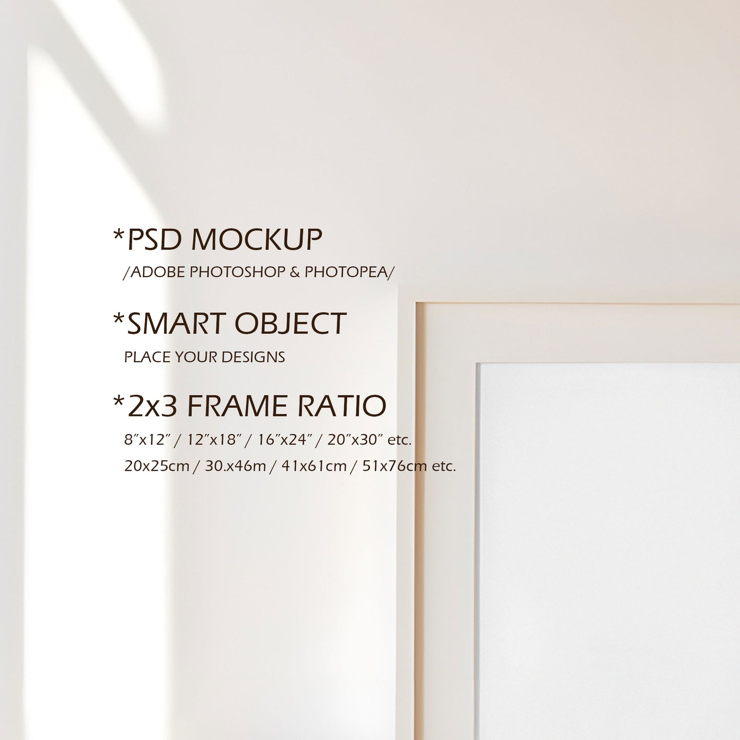 Nursery Picture Frame Mockup - 2:3 Frame Ratio - Boho Edition