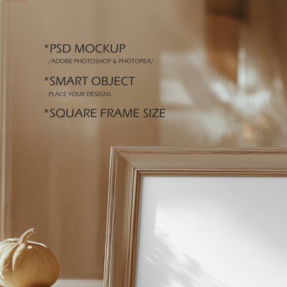 Fall Edition Picture Frame Mockup - Square Frame Size