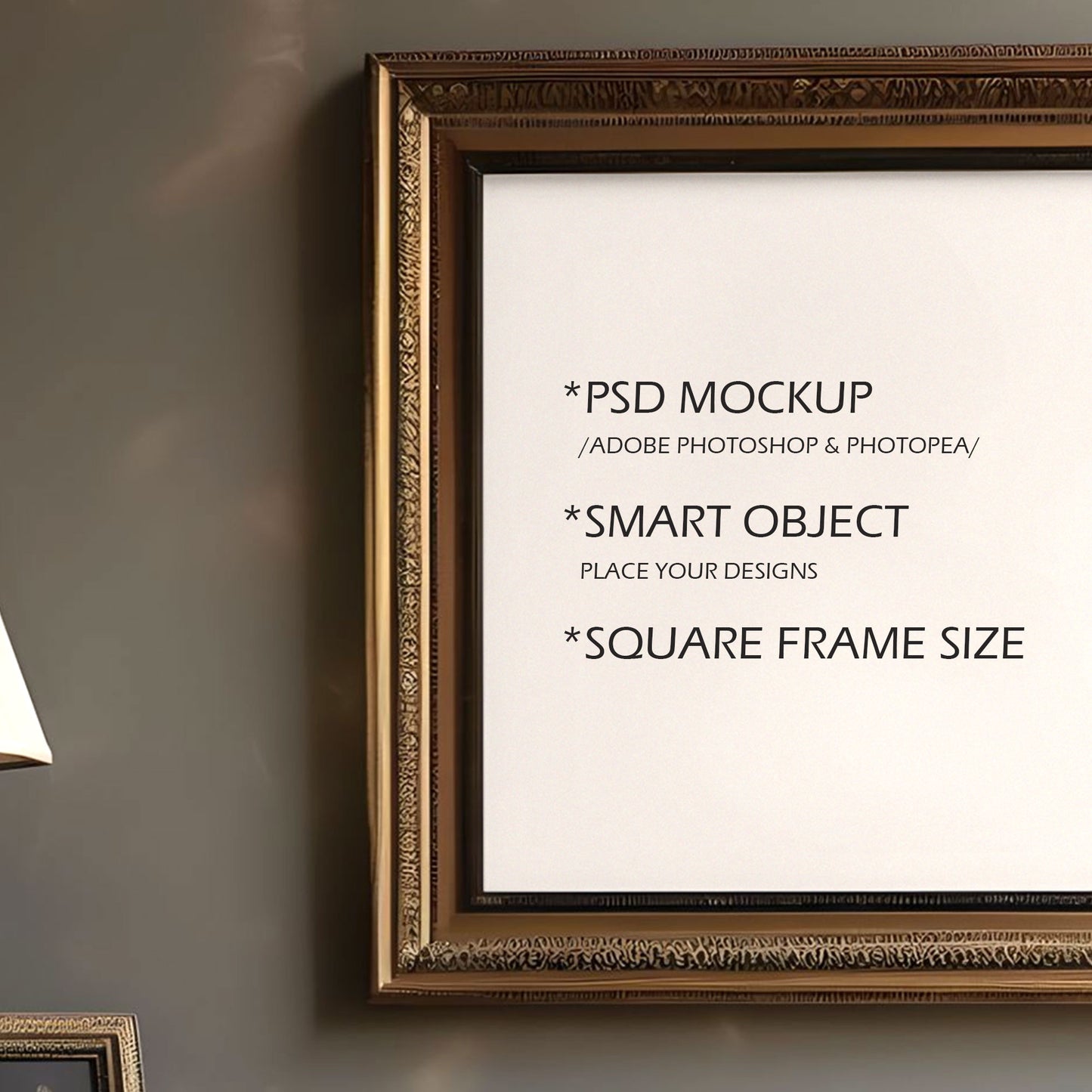 Picture Frame Mockup - Square Frame Size - Victorian Style