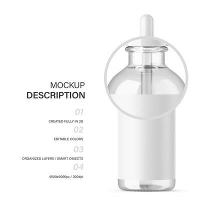 Clear Dropper Bottle - Editable Lid