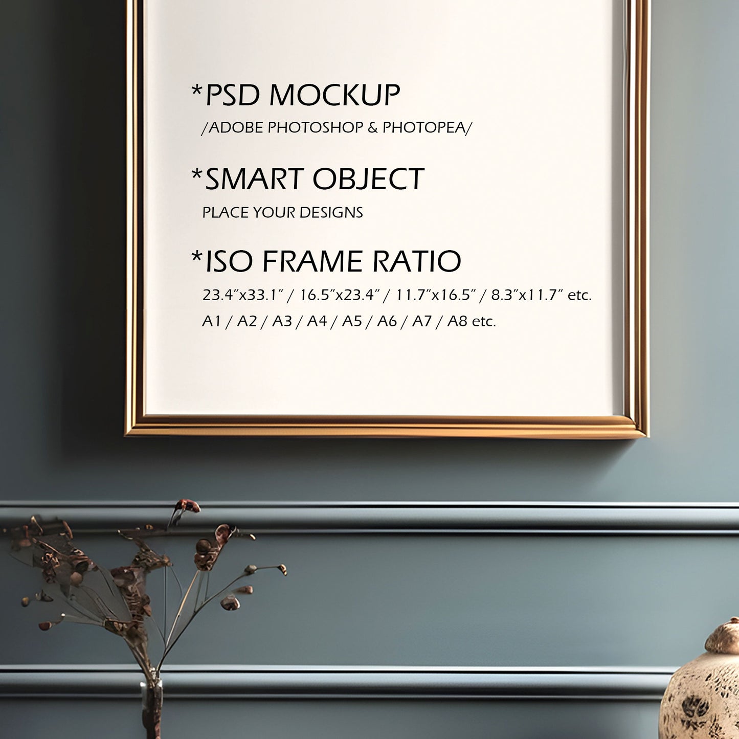 Picture Frame Mockup - ISO Frame Size - Victorian Style