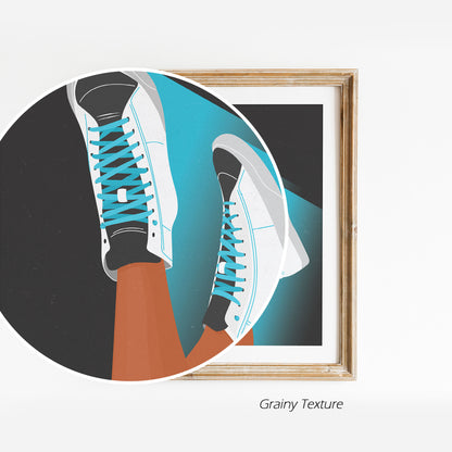 White Girl Sneakers - Digital Illustration | Ready to Print Wall Art