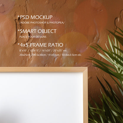 Picture Frame Mockup - 4:5 Frame Ratio - Natural Edition