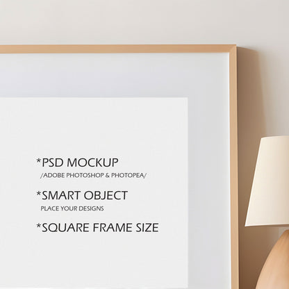 Nursery Picture Frame Mockup - Square Frame Size - Boho Edition