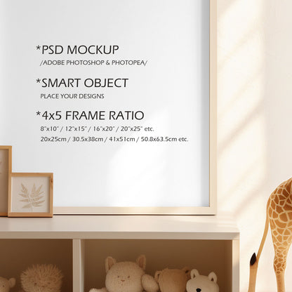 Nursery Picture Frame Mockup - 4:5 Frame Ratio - Boho Edition