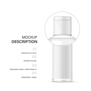 Clear Flip Top Bottle - 50 ml