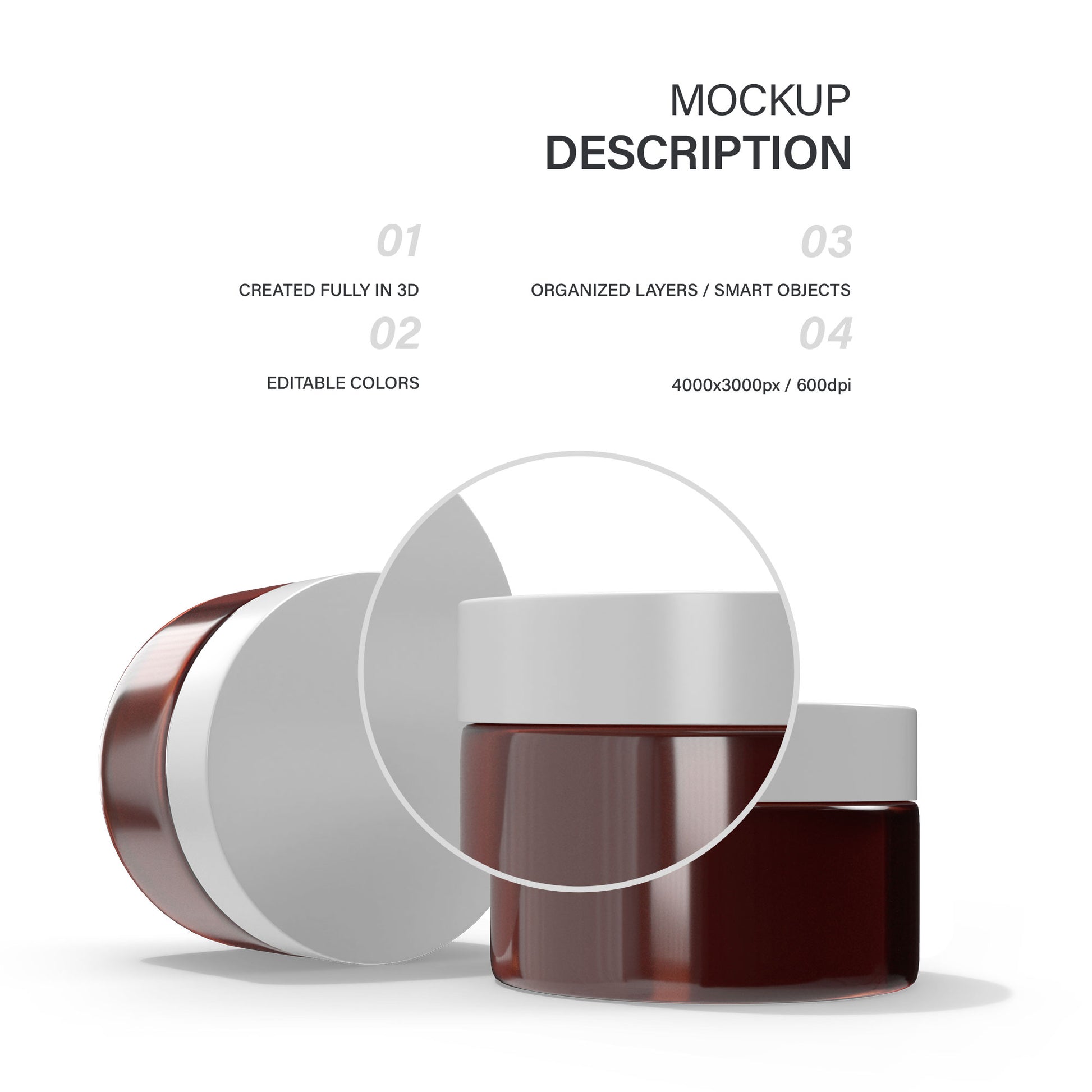 Amber Cream Jars - Cosmetic Mockup