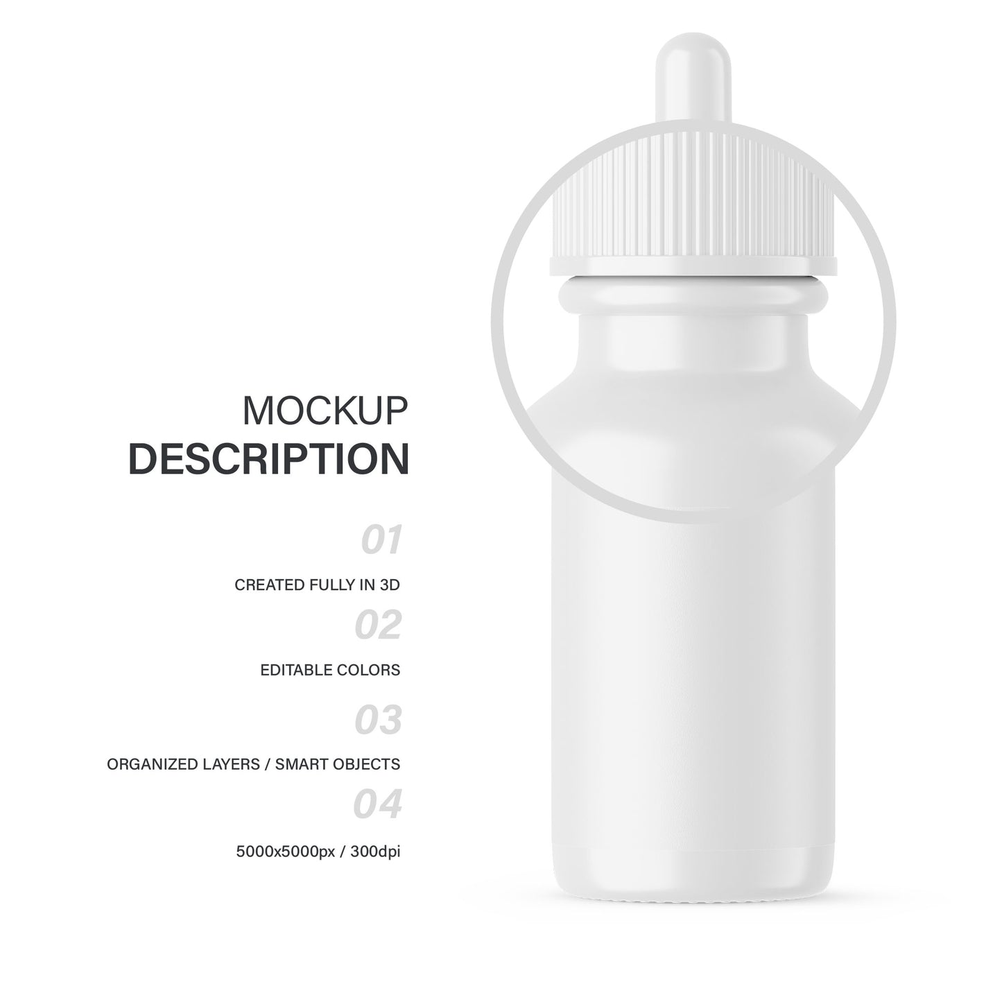 Glossy Dropper Bottle - Editable Lid